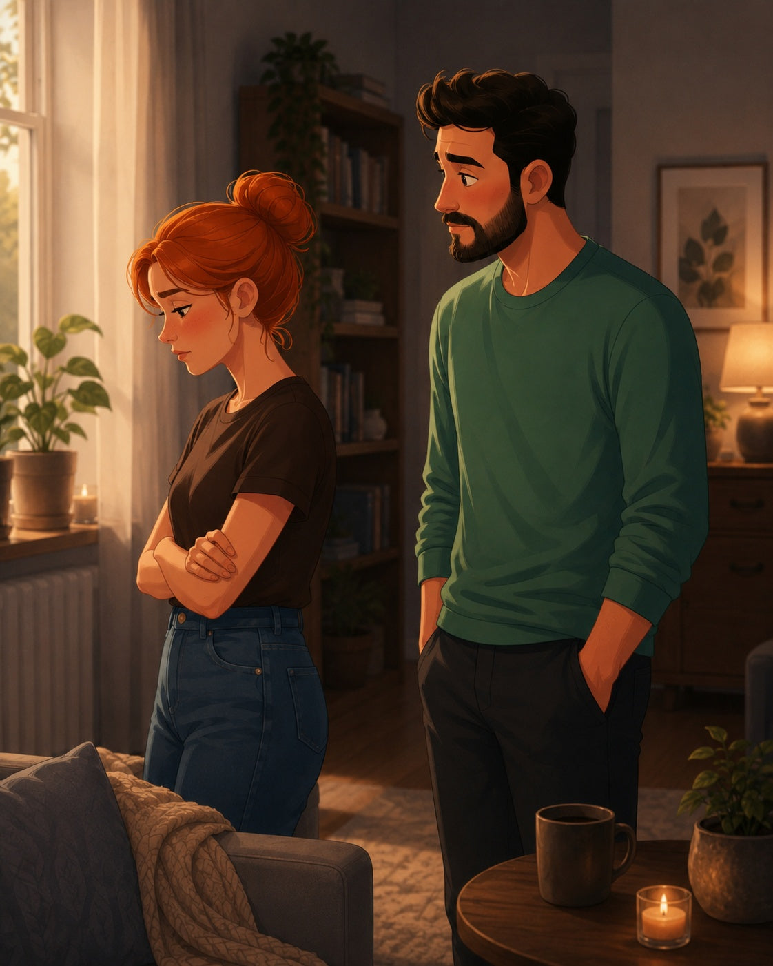 Man noticing that his partner feels upset and unsure how to respond